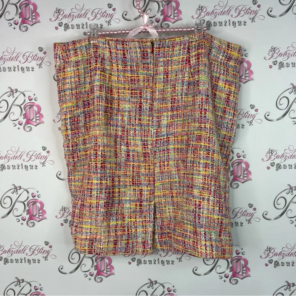 Merona skirt tweed multicolor rainbow 🌈 pencil Colorful Tweed Skirt - Picture 2 of 7